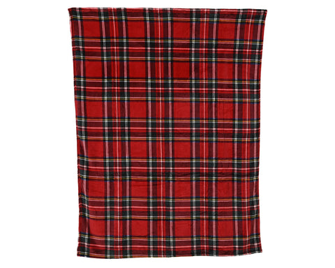 Kuscheldecke kariert rot 150x200x0.8cm