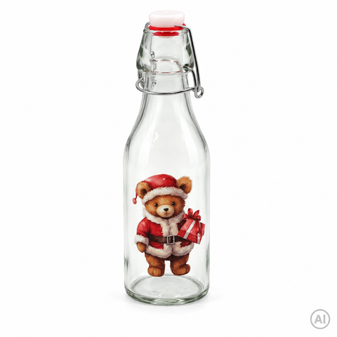 Weihnachtsdeko Glas "Bügelverschlussflasche" 250ml 2 Designs