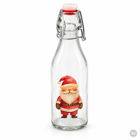 Weihnachtsdeko Glas "Bügelverschlussflasche" 250ml 2 Designs
