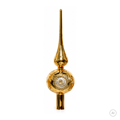 Baumspitze Glas gold hell gold 8x31cm