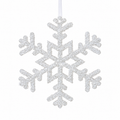Schneeflocke winterweiß 3x20x20cm silberne glitzernde schneeflocke aus glitter mit filigranem design und weißem aufhänger