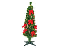 Ein festlicher künstlicher weihnachtsbaum surrey fiber optic baum led mit grünen nadeln rot dekoriert mit schleifen und zuckerstangen