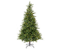 Allison Kiefer led indoor grüner künstlicher weihnachtsbaum mit warmweißen led-lichtern und schwarzem metallständer
