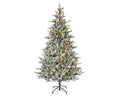 Allison kiefer led flocked künstlicher weihnachtsbaum mit warmweißen led-lichtern und schwarzem metallständer für den innenbereich