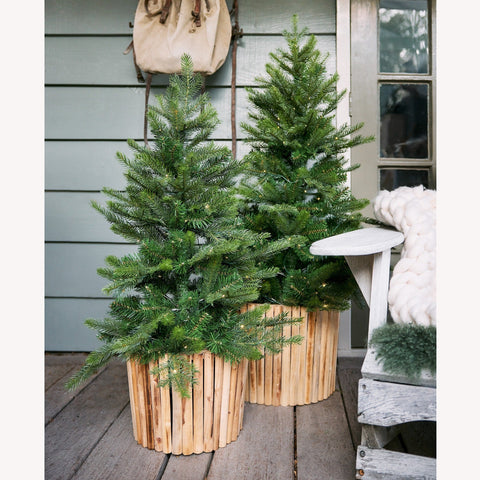 Grandis Baum im Topf 90cm Outdoor grün warmweiße LED 63x90cm