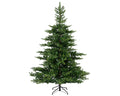 Grandis tanne künstlicher weihnachtsbaum mit dichten dunkelgrünen nadeln und stabilem schwarzem metallständer