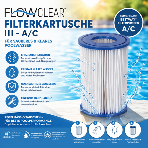 Flow Clear Pool Filter kartusche |||-A/C – Lifestyle Home & Garden