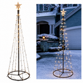 Schwarzer metall weihnachtsbaumrahmen baum 180cm mit 90 warmweißen led leuchten und stern topper