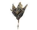 Schwarze und goldene perlen blumen boutonniere poinsettia 18x16cm mit metallclip für anzug oder hemd