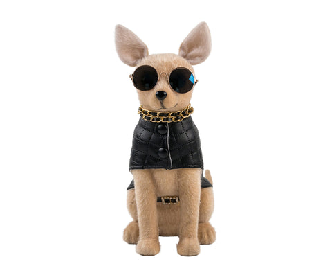 Hund Fell hellbraun 17x12x28cm