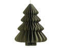 Olivegrüner papier weihnachtsbaum ornament mit schichtdesign im akkordeonstil 15x20cm baum papier grün