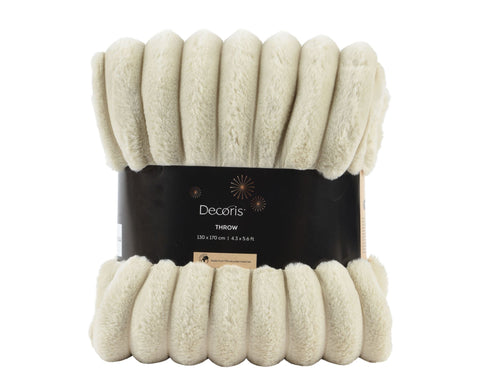 Decke Plüsch Cremeweiß 170x130x1cm