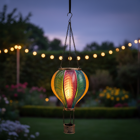 Solar Luftballon mit Flammeneffekt 14x45cm bunt