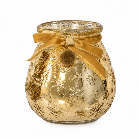 Teelichthalter rot gold 10x10.5cm