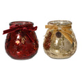 Teelichthalter rot gold 10x10.5cm