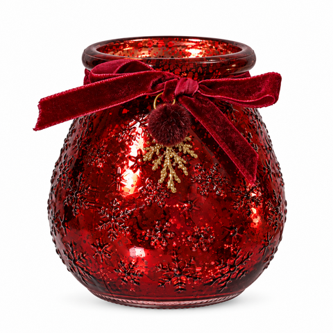 Teelichthalter rot gold 10x10.5cm