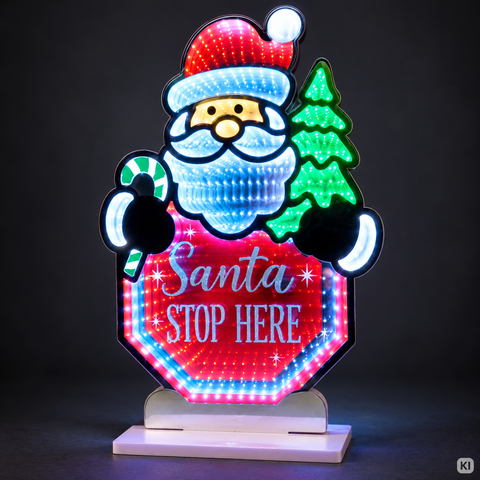 LED Infinity „Santa stop here“ 40.5 cm
