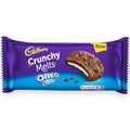 Cadbury crunchy melts oreo 156g schokolade in lila und blau folienverpackung mit goldenem neu sticker