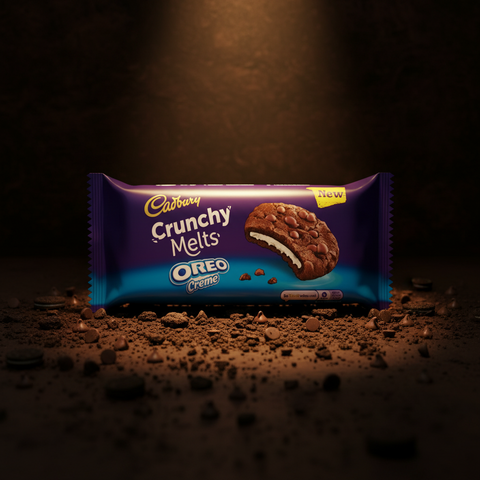 Cadbury crunchy melts oreo 156g schokoladenriegel in lila und blau mit goldem neuer aufkleber