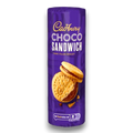 Lila zylindrische verpackung von cadbury choco sandwich schokoladengefüllten keksen 260g