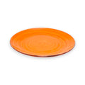 Vibranter orange keramikteller teller 26cm mit konzentrischen rillen und leicht strukturierter erdiger oberfläche