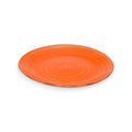 Teller 19cm aus orangefarbenem keramik mit leicht strukturierter handgefertigter oberfläche und feinen konzentrischen rillen
