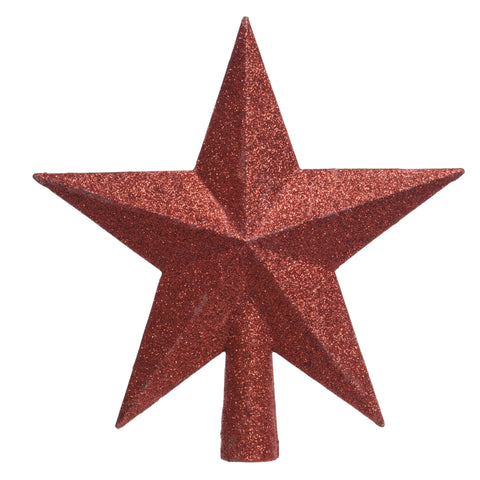 Baumspitze polystyren Glitter - Stern - Weihnachtsrot