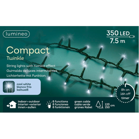 350LED-Kette Compact Twinkle kaltw - 7,5m -