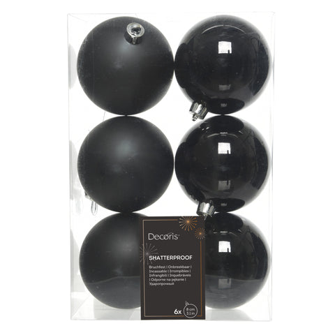 Kugeln polystyren mix schwarz 8cm