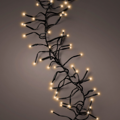 LED-Kette Cluster klassisch/schw - Länge 1,30m