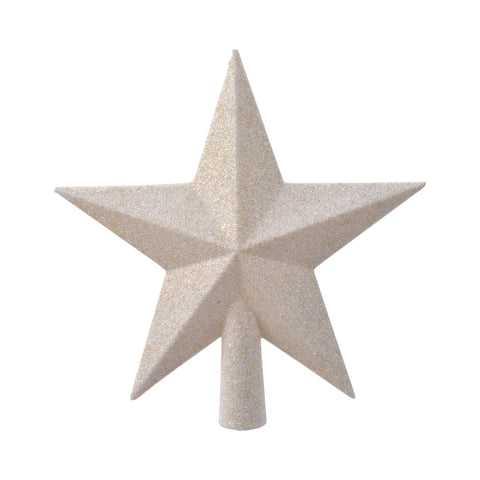 Baumspitze polystyren Glitter - Stern - Wollweiß