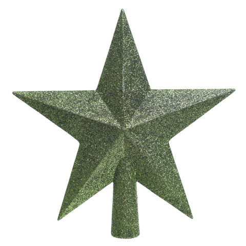 Baumspitze polystyren Glitter - Stern - piniengrün
