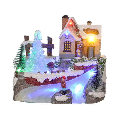 LED Szene Indoor Häuschen und Baum