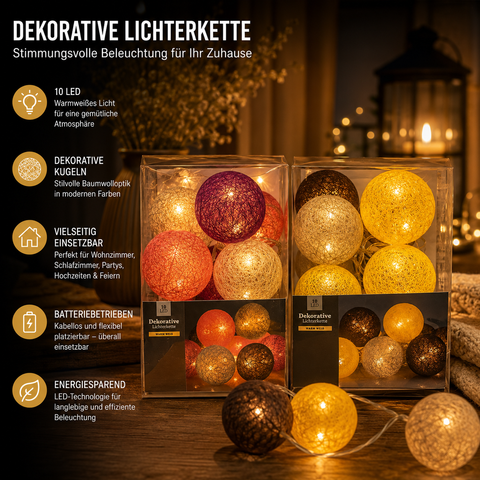 Dekorative Lichterkette 10LED 180cm – Lifestyle Home & Garden