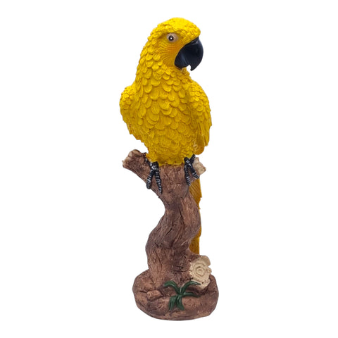 Gartenfigur Papagei auf Baumstamm