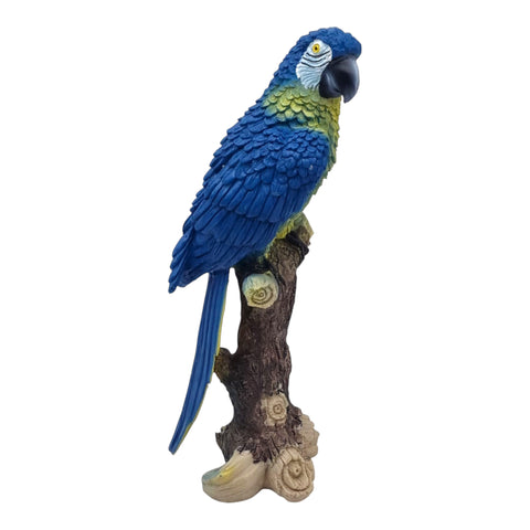 Gartenfigur Papagei auf Baumstamm