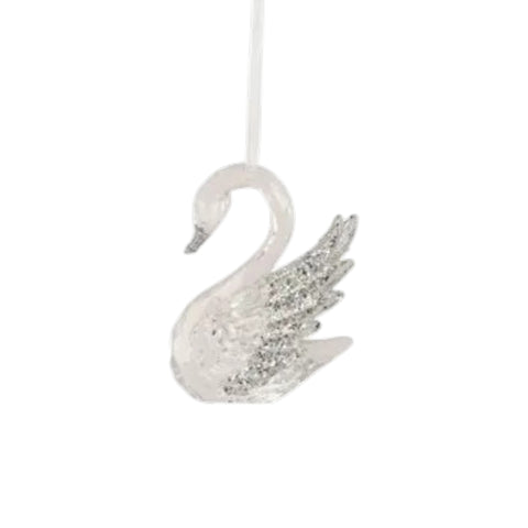 Schwan bruchfest transparent 7.5x5x10cm