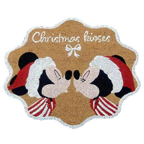 Doormat Mickey & Minnie christmas kisses