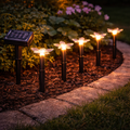 Schwarze solar-stab-leuchten 5er set schmetterling mit blumenförmigen licht und warmem glow