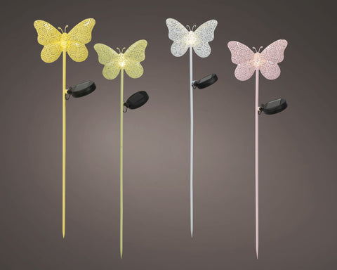 Solar Stabbeleuchtung metall Dauerbetrieb 4col ass