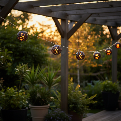 Solar-Lichterkette "Flammeneffekt" 8x10 LED / 1.75 m