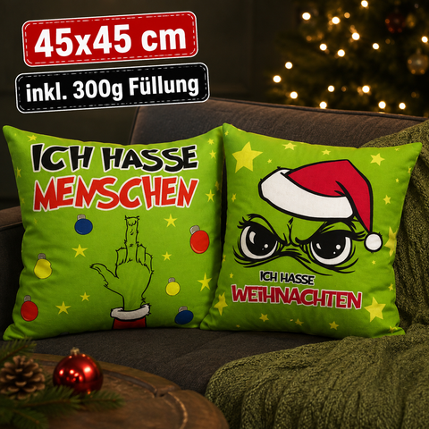 Kissen "Festtagsmuffel", 45x45cm, 300g Füllung