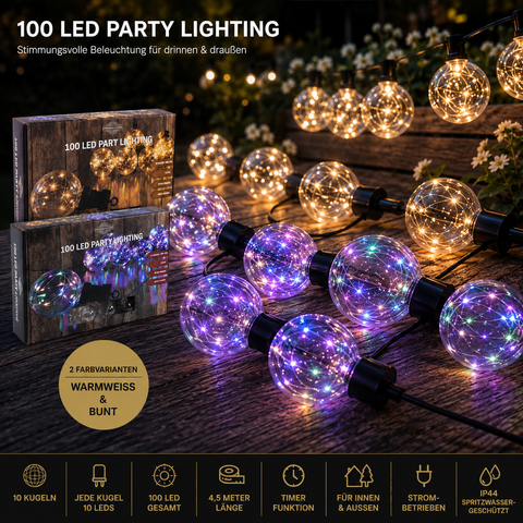 LED-Lichterkette "Kugeln" 100 LED / 4.5 m