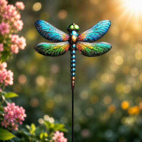 Metall-Gartenstecker Libelle 18x60cm