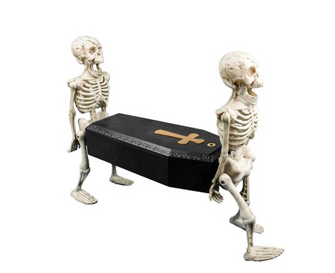 Besessene skelettierte Sargträger 50x43x16 cm