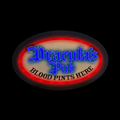 Neonleuchte dracula’s pub 55x38 cm mit ovalem leuchtschild, blauer schrift und rotem lichtborder