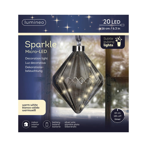 Mikro-LED Diamant mit Sparkle-Effekt 20 LED / 16 cm