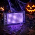 Uv-schwarzlicht 96 leds 24cm mit grid aus leuchtstarken lila leds in schwarzem rechteckigem gehäuse