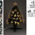 Weihnachtsbaum 90 cm fiber ww schwarzer leuchtender faseroptikbaum mit goldenen lichtern und stern oben
