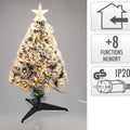 Weihnachtsbaum 60 cm weiß frostiger künstlicher weihnachtsbaum mit warmen led-lichtern und stern-spitze